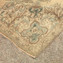 Tabriz Persian Rug 10'12" x 7'5" - Semi Antique Medallion Red, Cream Hand Knotted | corner detail | SKU 111552