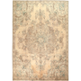 Tabriz Persian Rug 10x7 ft - Semi Antique Medallion Red, Cream Hand Knotted | front view | SKU 111552