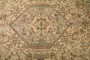 Tabriz Persian Rug 12'10" x 9'10" - Semi Antique Medallion Red, Cream Hand Knotted | corner detail | SKU 111555