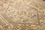 Tabriz Persian Rug 12'10" x 9'10" - Semi Antique Medallion Red, Cream Hand Knotted | detail view | SKU 111555