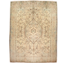 Tabriz Persian Rug 12'10" x 9'10" - Semi Antique Medallion Red, Cream Hand Knotted | front view | SKU 111555