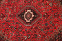 Shiraz Persian Rug 10'2" x 7'1" - Semi Antique Geometric Blue, Red Hand Knotted | pile detail | SKU 111556