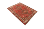 Shiraz Persian Rug 5'1" x 3'9" - Semi Antique Geometric Blue, Red Hand Knotted | corner detail | SKU 111558