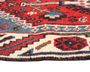 Shiraz Persian Rug 5'3" x 3'1" - Semi Antique Geometric Blue, Red Hand Knotted | side view | SKU 111559