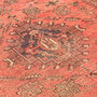 Shiraz Persian Rug 8'0" x 5'7" - Semi Antique Geometric Blue, Red Hand Knotted | back view | SKU 111560