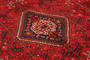Shiraz Persian Rug 9'3" x 6'7" - Semi Antique Geometric Blue, Red Hand Knotted | detail view | SKU 111561
