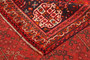 Shiraz Persian Rug 9'3" x 6'7" - Semi Antique Geometric Blue, Red Hand Knotted | pile detail | SKU 111561