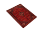 Shiraz Persian Rug 9x6 ft - Semi Antique Geometric Blue, Red Hand Knotted | side view | SKU 111561