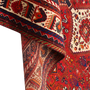 Shiraz Persian Rug 9x5 ft - Semi Antique Geometric Blue, Red Hand Knotted | detail view | SKU 111562