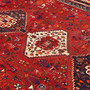 Shiraz Persian Rug 9x5 ft - Semi Antique Geometric Blue, Red Hand Knotted | back view | SKU 111562