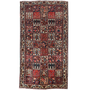 Bakhtiari Persian Rug 9'9" x 5'1" - Semi Antique Medallion Blue, Crimson Hand Knotted | front view | SKU 111563