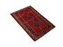 Shiraz Persian Rug 8x5 ft - Semi Antique Diamond Lattice, Geometric Madder Red, Dark Red, Crimson Hand Knotted | back view | SKU 111564