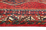 Shiraz Persian Rug 8x5 ft - Semi Antique Diamond Lattice, Geometric Madder Red, Dark Red, Crimson Hand Knotted | texture detail | SKU 111564
