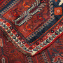 Shiraz Persian Rug 8'8" x 3'0" - Antique Geometric Blue, Red Hand Knotted | corner detail | SKU 111565