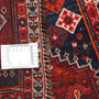 Shiraz Persian Rug 8'8" x 3'0" - Antique Geometric Blue, Red Hand Knotted | full view | SKU 111565