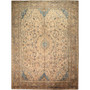 Tabriz Persian Rug 12'12" x 9'4" - Semi Antique Medallion Red, Cream Hand Knotted | front view | SKU 111573