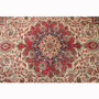 Tabriz Persian Rug 12x9 ft - Semi Antique Shah Abbasi, Medallion (Toranj) Cream, Red, Navy Blue Hand Knotted | pile detail | SKU 111574