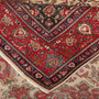 Tabriz Persian Rug 12x9 ft - Semi Antique Shah Abbasi, Medallion (Toranj) Cream, Red, Navy Blue Hand Knotted | detail view | SKU 111574