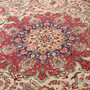 Tabriz Persian Rug 12'8" x 9'8" - Semi Antique Medallion Red, Cream Hand Knotted | back view | SKU 111574
