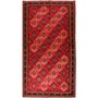 Baluch Persian Rug 9'8" x 4'12" - Semi Antique Mihrab Red, Blue Hand Knotted | front view | SKU 111603