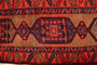 Meshkin Persian Rug 11x3 ft - Semi Antique Geometric Crimson, Green Hand Knotted | side view | SKU 111606