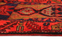 Meshkin Persian Rug 11'11" x 3'5" - Semi Antique Geometric Crimson, Green Hand Knotted | back view | SKU 111606