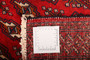 Turkmen Persian Rug 4'5" x 1'10" - Semi Antique Geometric Crimson, Navy Blue Hand Knotted | detail view | SKU 111614