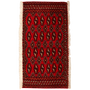 Turkmen Persian Rug 3x1 ft - Semi Antique Geometric, Turkmen Gul Madder Red, Dark Red, Cream Hand Knotted | front view | SKU 111618