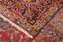 Kashan Persian Rug 13x9 ft - Semi Antique Medallion (Toranj), Shah Abbasi Crimson, Navy Blue, Cream Hand Knotted | full view | SKU 111622