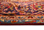 Kashan Persian Rug 13'6" x 9'5" - Semi Antique Medallion Crimson, Navy Blue Hand Knotted | side view | SKU 111622
