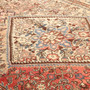 Borchelu Persian Rug 10x6 ft - Semi Antique Medallion Camel, Blue Hand Knotted | back view | SKU 111625