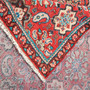 Mahal Persian Rug 9'8" x 6'9" - Semi Antique Medallion Ivory, Pink Hand Knotted | corner detail | SKU 111628
