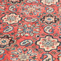 Mahal Persian Rug 9x6 ft - Semi Antique Herati (Mahi), Afshan (All-Over) Madder Red, Ivory, Navy Blue Hand Knotted | back view | SKU 111628
