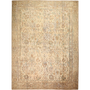 Tabriz Persian Rug 12x9 ft - Semi Antique Medallion Red, Cream Hand Knotted | front view | SKU 111629