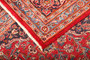 Kashan Persian Rug 12x9 ft - Semi Antique Medallion Toranj, Shah Abbasi Crimson, Navy Blue, Cream Hand Knotted | full view | SKU 111630