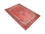 Kashan Persian Rug 12x9 ft - Semi Antique Medallion Crimson, Navy Blue Hand Knotted | texture detail | SKU 111630