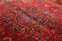 Sabzevar Persian Rug 12'6" x 9'8" - Semi Antique Medallion Crimson, Beige Hand Knotted | detail view | SKU 111633