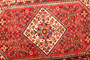 Borchelu Persian Rug 10'9" x 6'9" - Semi Antique Medallion Camel, Blue Hand Knotted | pile detail | SKU 111636