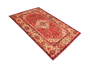 Borchelu Persian Rug 10'9" x 6'9" - Semi Antique Medallion Camel, Blue Hand Knotted | side view | SKU 111636