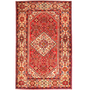 Borchelu Persian Rug 10'9" x 6'9" - Semi Antique Medallion Camel, Blue Hand Knotted | front view | SKU 111636
