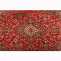 Mashad Persian Rug 12'8" x 9'7" - Semi Antique Medallion Crimson, Ultramarine Hand Knotted | pile detail | SKU 111637