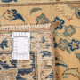 Najafabad Persian Rug 11x7 ft - Semi Antique Medallion (Toranj), Shah Abbasi Cream, Navy Blue, Persian Blue Hand Knotted | full view | SKU 111639