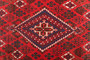 Josheghan Persian Rug 10'0" x 7'1" - Semi Antique Geometric Crimson, Navy Blue Hand Knotted | side view | SKU 111642