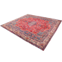Mahal Persian Rug 13x9 ft - Semi Antique Medallion Ivory, Pink Hand Knotted | texture detail | SKU 111643