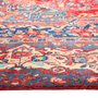 Mahal Persian Rug 13x9 ft - Semi Antique Medallion Toranj, Herati Mahi Madder Red, Navy Blue, Ivory Hand Knotted | back view | SKU 111643