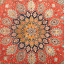 Sarouk Persian Rug 13'3" x 9'6" - Semi Antique Medallion Red, Blue Hand Knotted | pile detail | SKU 111651