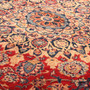 Kashmar Persian Rug 12'10" x 9'10" - Semi Antique Afshan Crimson, Ivory Hand Knotted | back view | SKU 111653