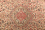 Tabas Persian Rug 12'12" x 9'6" - Semi Antique Medallion White, Blue Hand Knotted | full view | SKU 111655