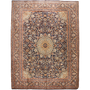 Kashmar Persian Rug 13'0" x 10'0" - Semi Antique Afshan Crimson, Ivory Hand Knotted | front view | SKU 111658