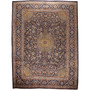 Kashmar Persian Rug 13x9 ft - Semi Antique Afshan Crimson, Ivory Hand Knotted | front view | SKU 111659